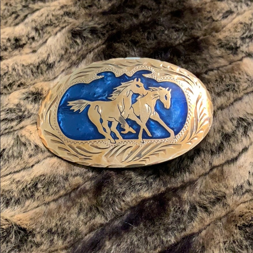 Custom-Country Western buckle - silver/pewter A79 - Picture 2 of 4